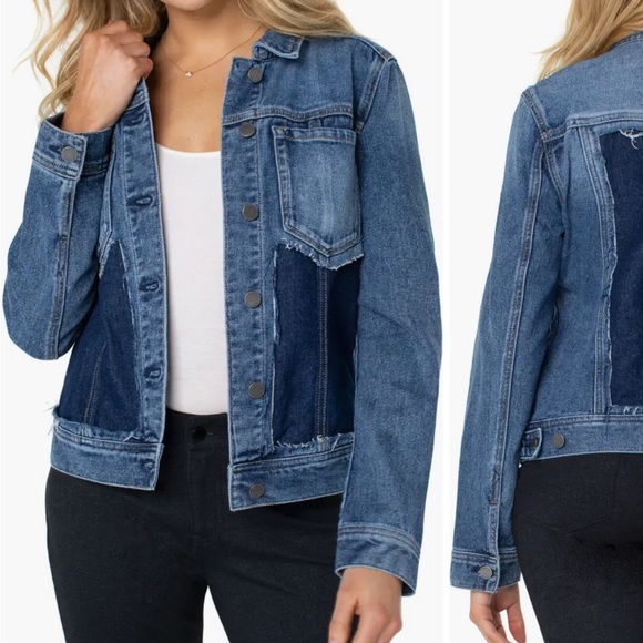 Liverpool Jeans Company Jackets & Blazers - liver pool losangeles patch work frayed denim jacket size medium new with tags